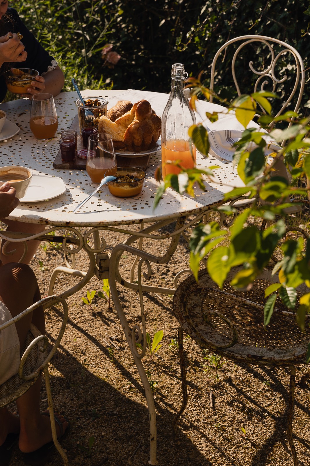 Breakfast served in the estate's courtyard